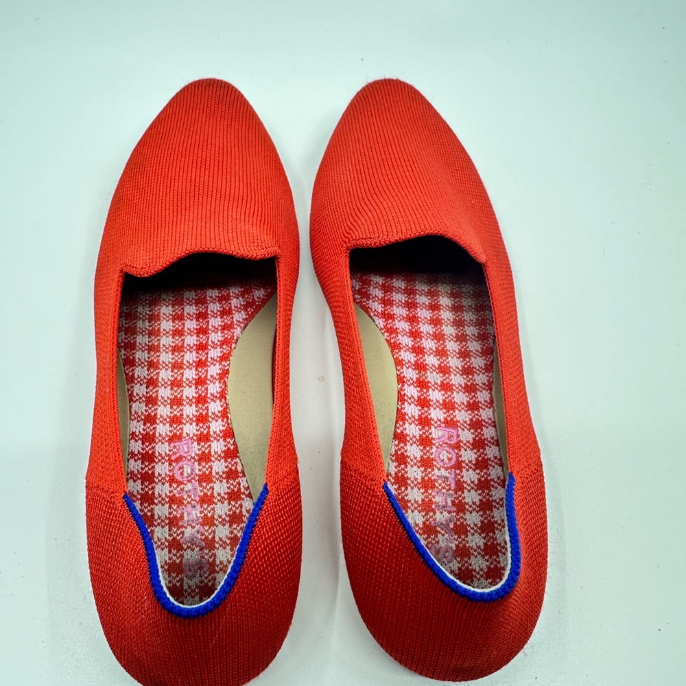 ROTHY loafers size 6.5 vermillion red orange
